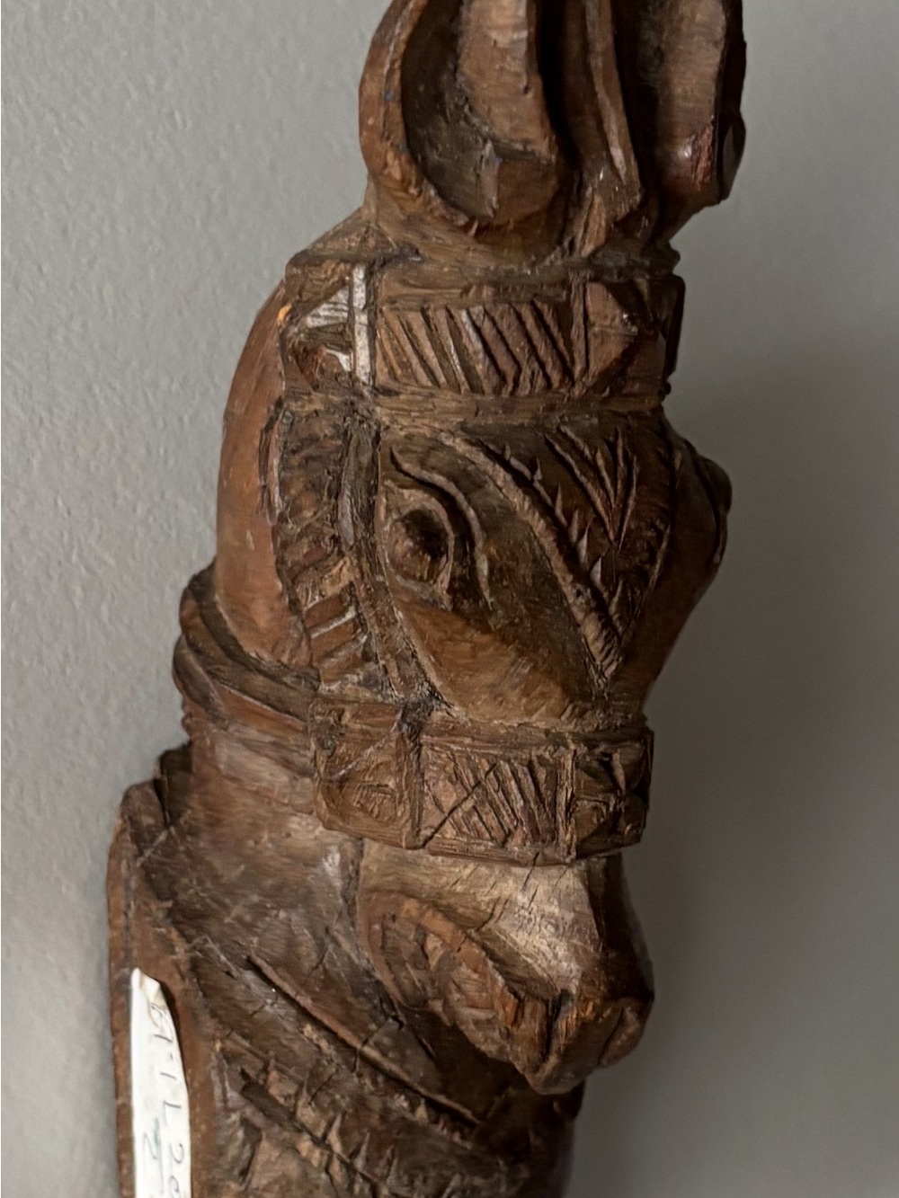 Hand-Carved Brown Wooden Animal Accent Sculpture - Home Accents